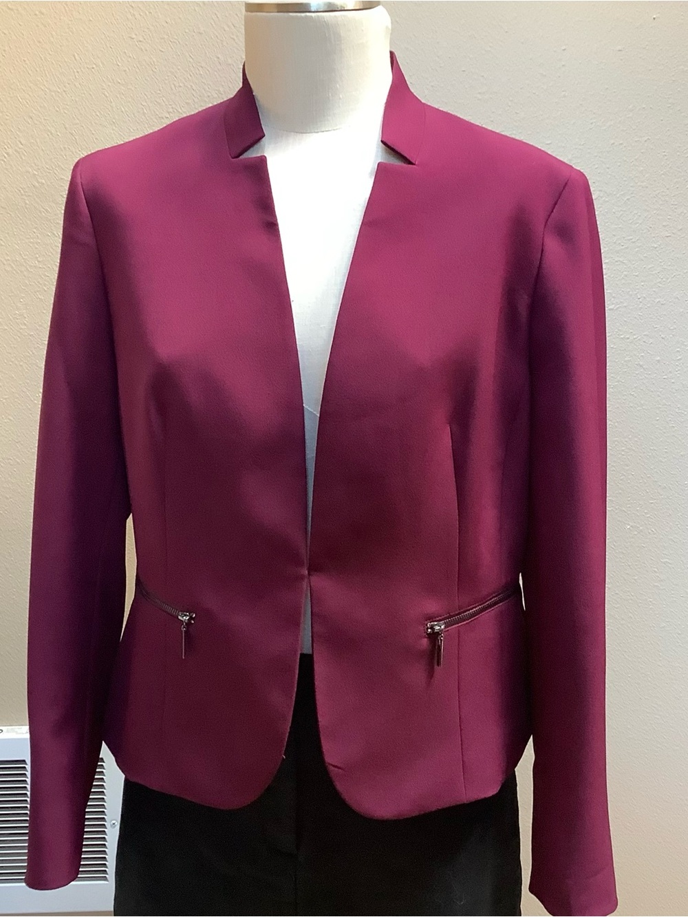 EVAN PICONE Black Label Burgundy Blazer Jacket Sz 12